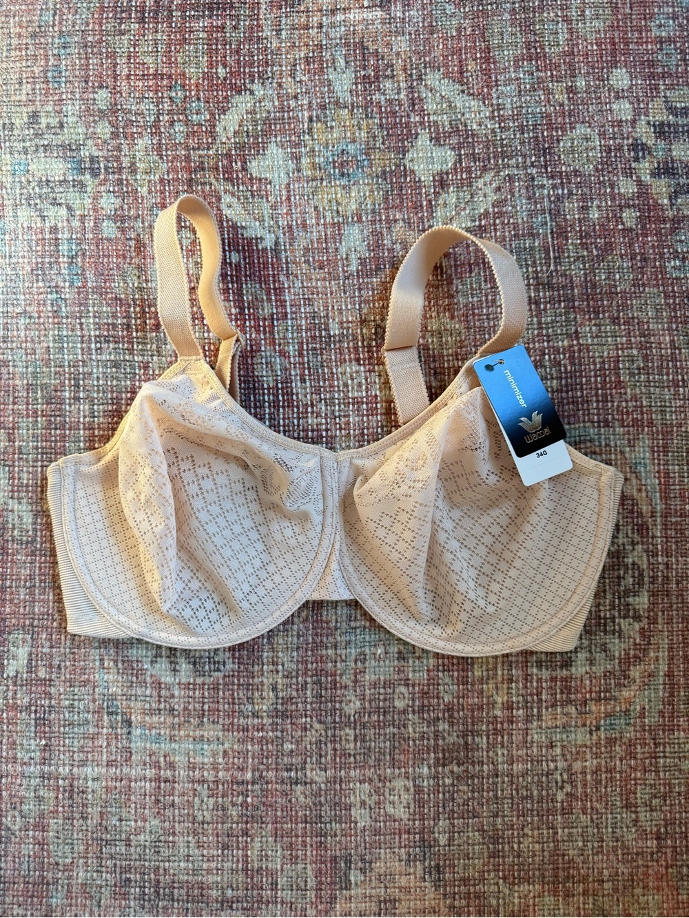 Wacoal Minimizer 857210 Unlined Lace Underwire Bra — Nude 34G